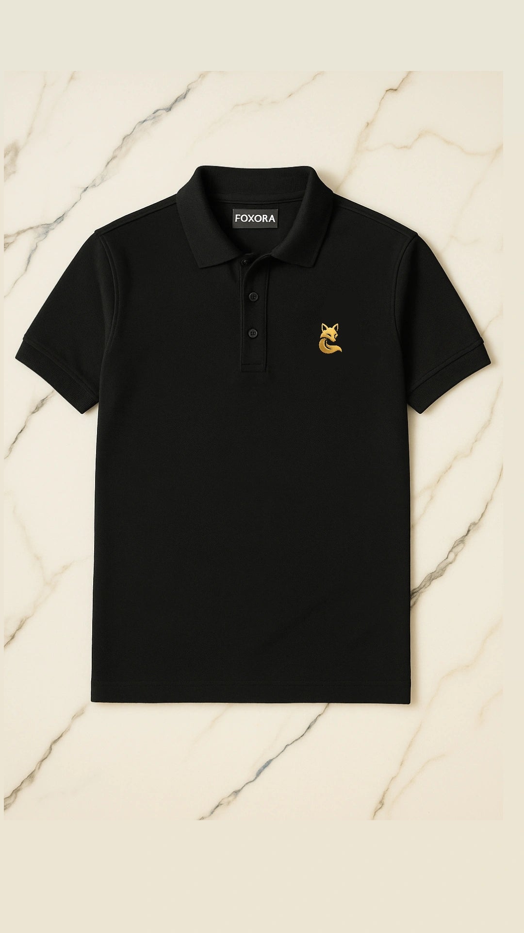 FOXORA Premium Black Polo T-Shirt