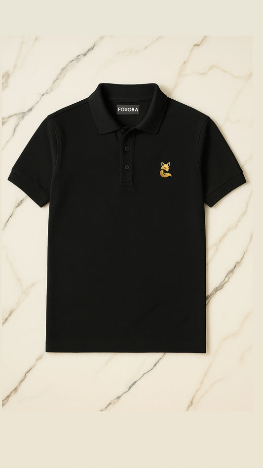 FOXORA Premium Black Polo T-Shirt